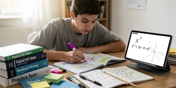 Student studying for Digital SAT math exam