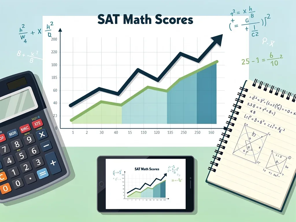 Progress chart showing improved SAT math scores