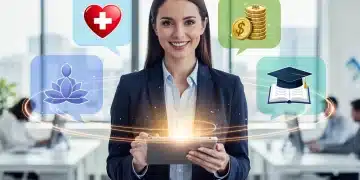 Leveraging Employee Perks in 2026: Unlock 4 Hidden Benefits Professional woman unlocking hidden employee benefits in 2026, visualizing financial and wellness advantages.