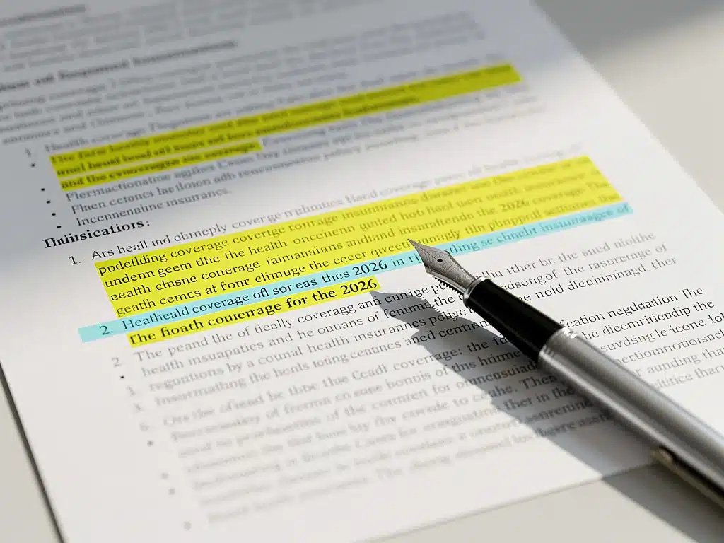 Regulatory changes in health coverage policies for 2026