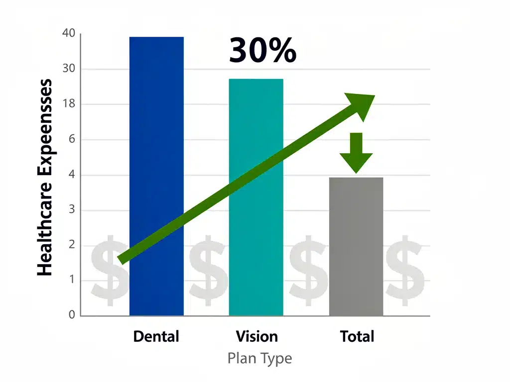 Illustration comparing potential strategies for reducing dental and vision out-of-pocket expenses.