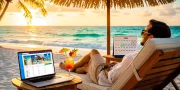 Person relaxing on a beach, symbolizing successful PTO strategies for 2026