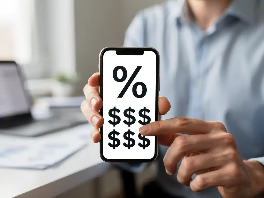 Person calculating potential health insurance premium savings